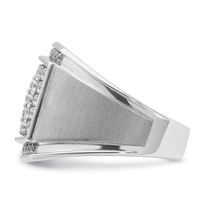 14k White Gold 19.7 mm I1 Quality Diamond Cluster Men's Ring