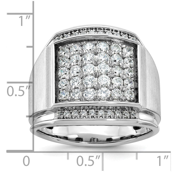 14k White Gold 19.7 mm I1 Quality Diamond Cluster Men's Ring