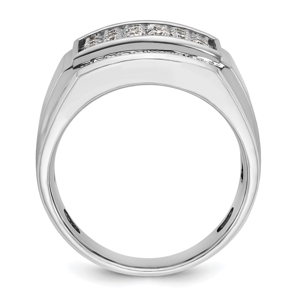 14k White Gold 19.7 mm I1 Quality Diamond Cluster Men's Ring