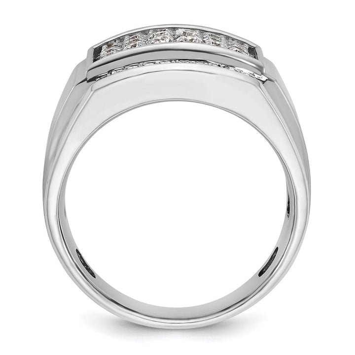 14k White Gold 19.7 mm I1 Quality Diamond Cluster Men's Ring