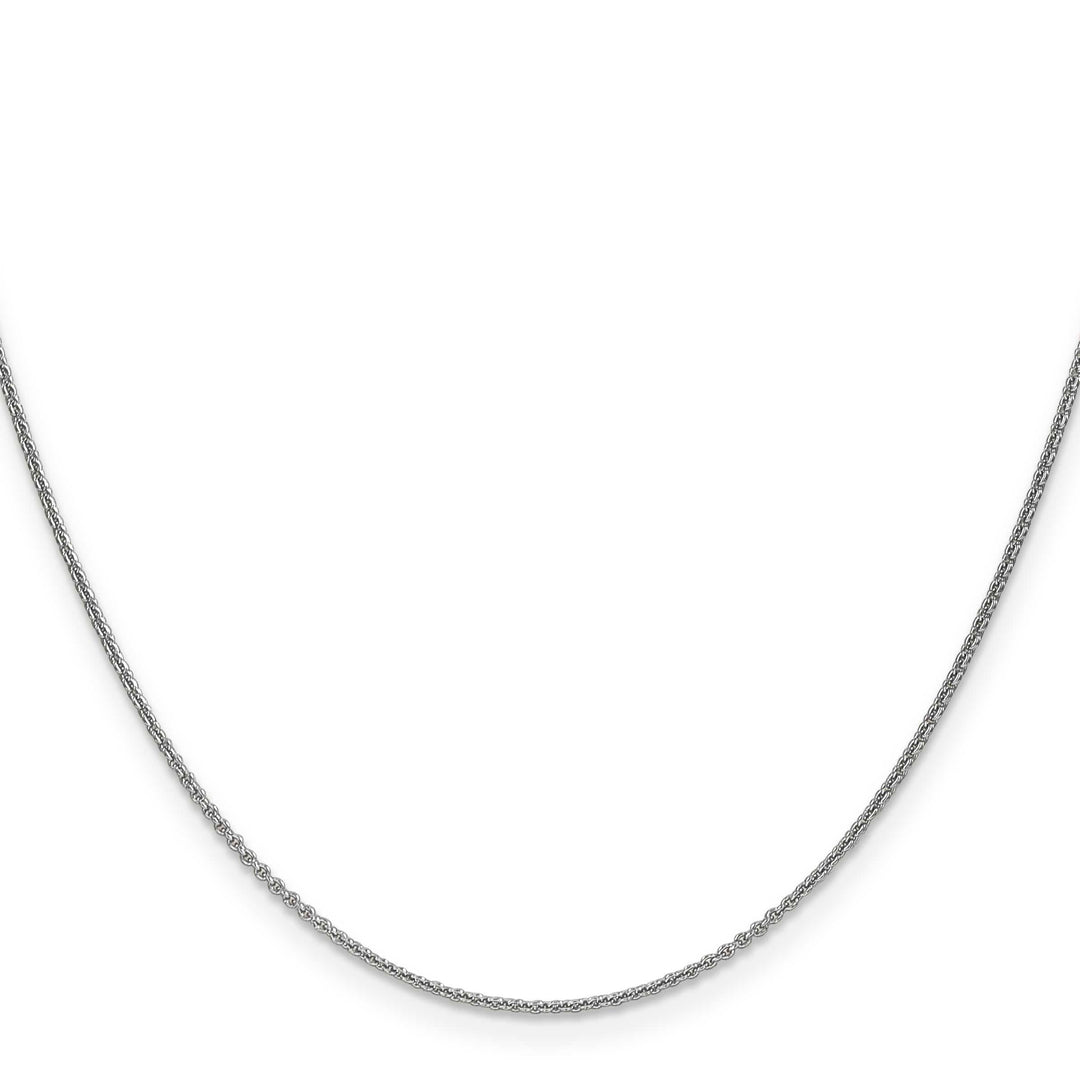 14K White Gold 1mm Round Open Link Cable Chain 26 Inch