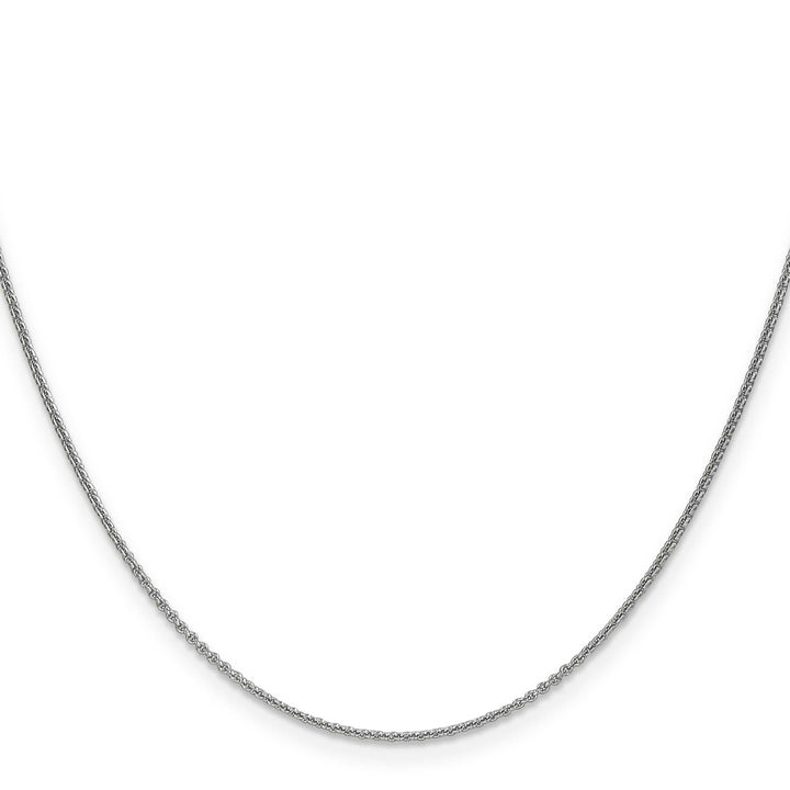 14K White Gold 1mm Round Open Link Cable Chain 26 Inch
