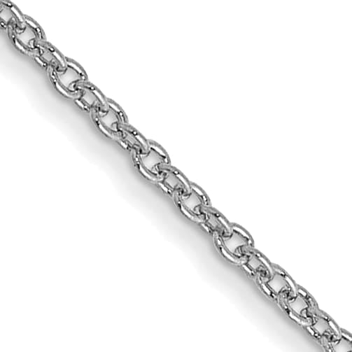 14K White Gold 1mm Round Open Link Cable Chain 26 Inch