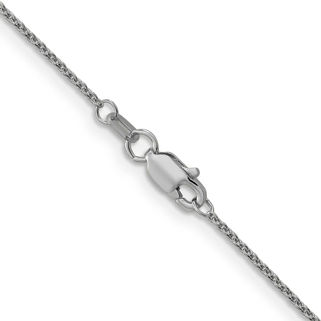 14K White Gold 1mm Round Open Link Cable Chain 26 Inch