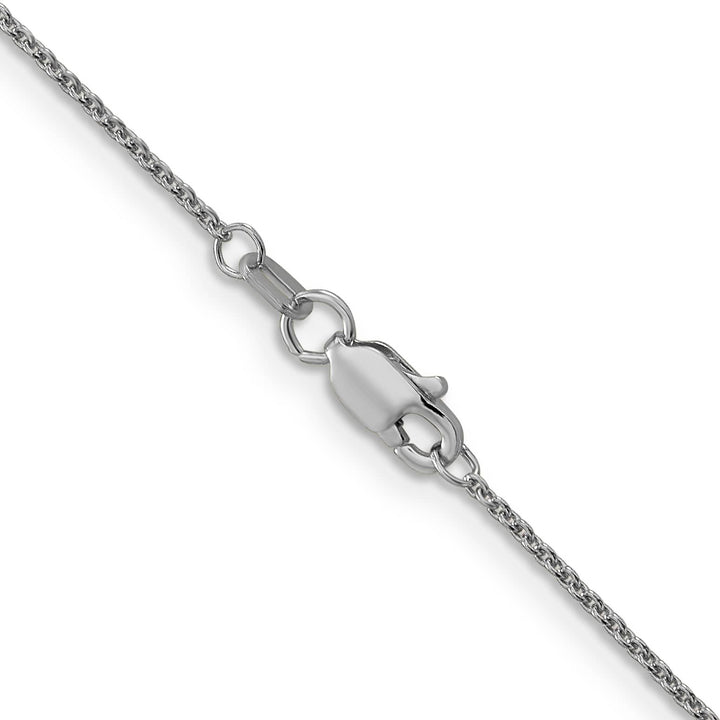 14K White Gold 1mm Round Open Link Cable Chain 26 Inch
