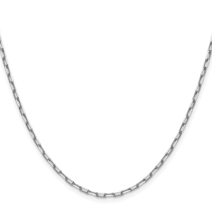 14K White Gold 2.1mm Solid Beveled Paperclip Chain 26 Inch