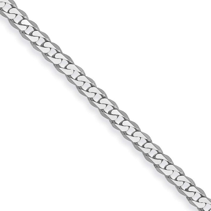 14K White Gold 2.2mm Flat Beveled Curb Chain