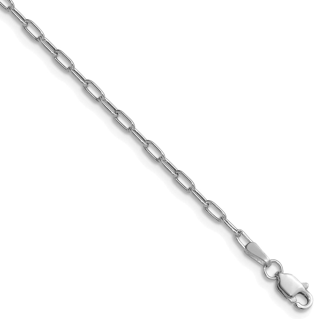 14K White Gold 2.2mm Semi-Solid Beveled Paperclip Chain 26 Inch