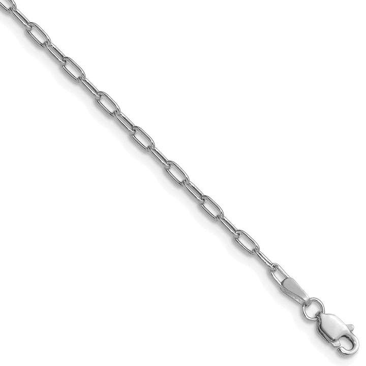 14K White Gold 2.2mm Semi-Solid Beveled Paperclip Chain 26 Inch