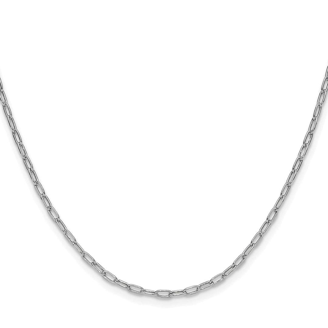 14K White Gold 2.2mm Semi-Solid Beveled Paperclip Chain 26 Inch