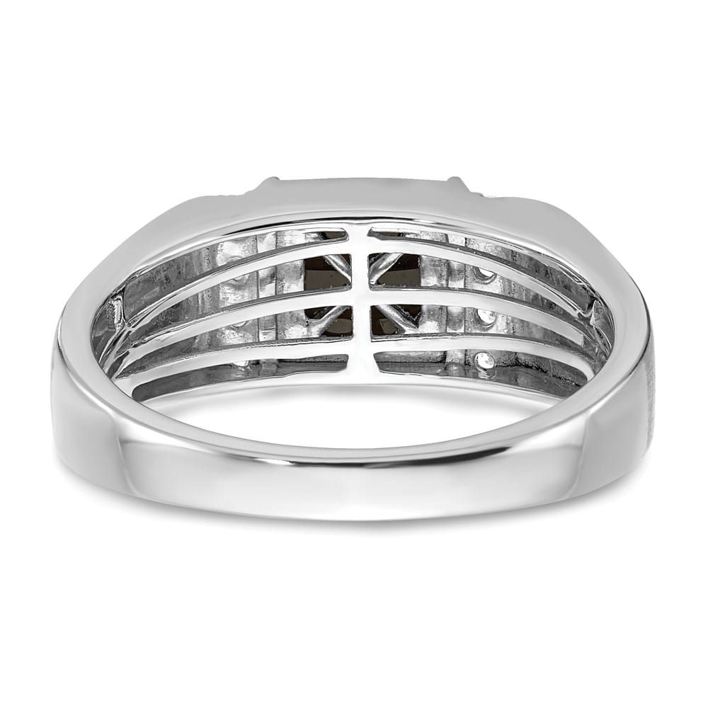 14k White Gold 2.75 mm IB Goodman 7 mm Square Onyx Diamond Men's Ring Stock Size 10 Ring Are Refundable