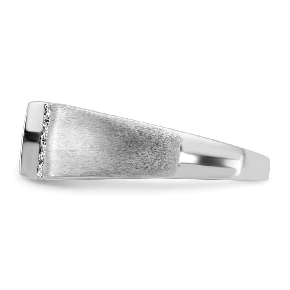 14k White Gold 2.75 mm IB Goodman 7 mm Square Onyx Diamond Men's Ring Stock Size 10 Ring Are Refundable