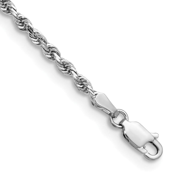 14K White Gold 2.75mm D.C. Quadruple Rope Lobster Clasp Anklet — solid 14K white gold, 9 inches long, 2.75 mm wide, lobster clasp, 4.99 g