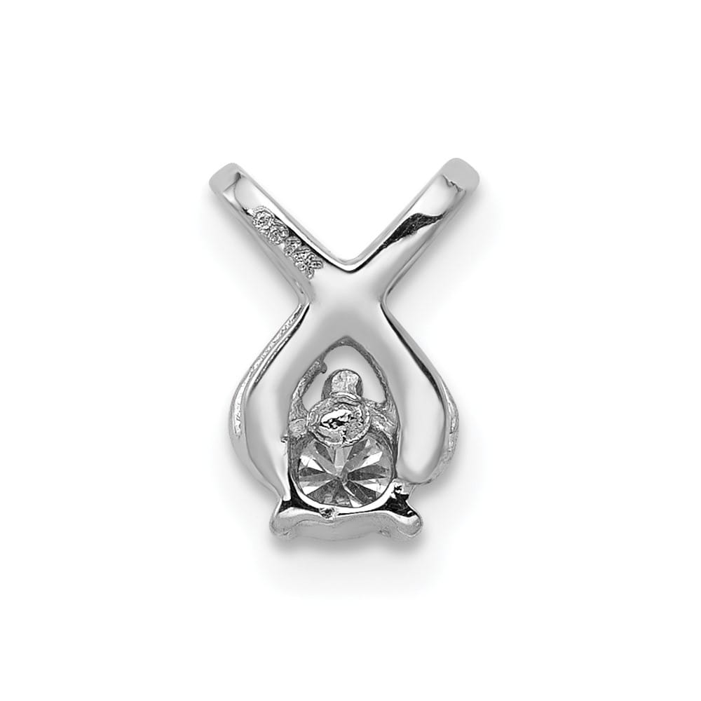 14K White Gold 2.9mm I1 Diamond Chain Slide