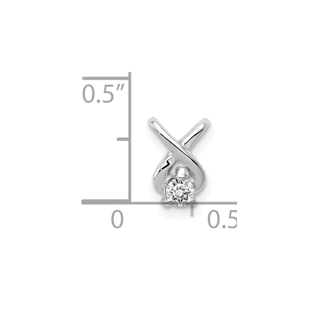 14K White Gold 2.9mm I1 Diamond Chain Slide