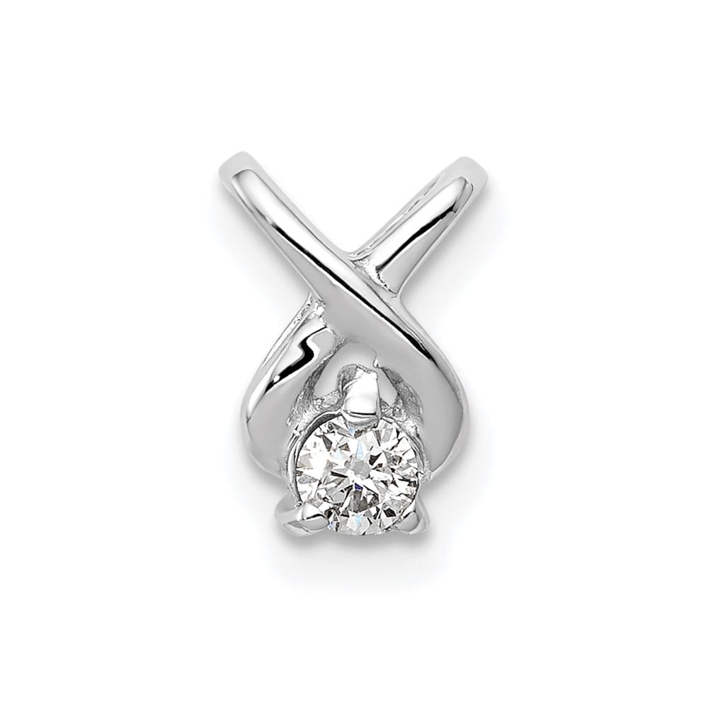 14K White Gold 2.9mm I1 Diamond Chain Slide