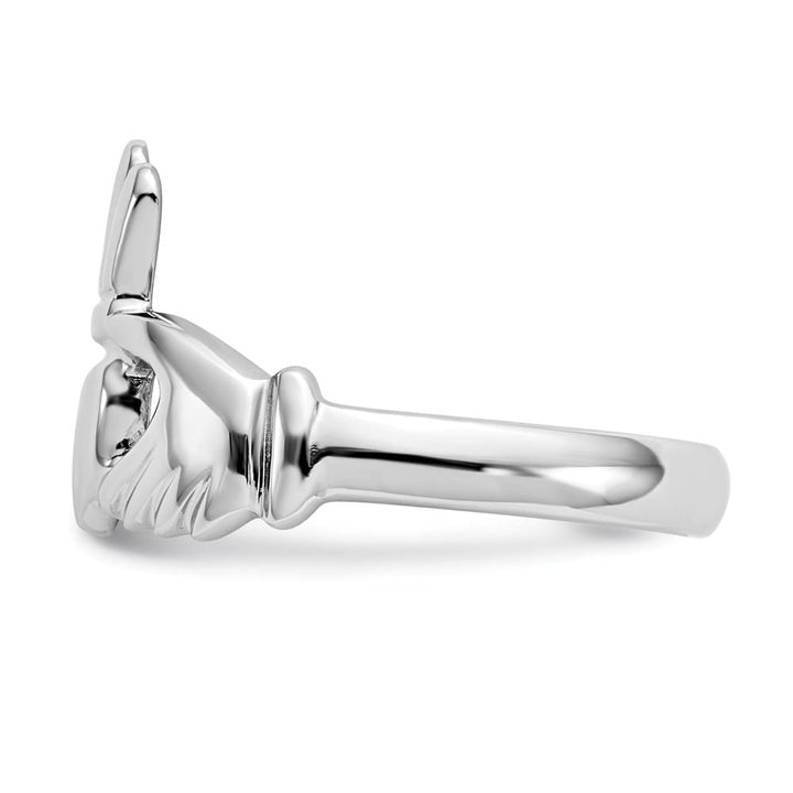 14k White Gold 2 mm 13 mm Top Polished Claddagh Ring