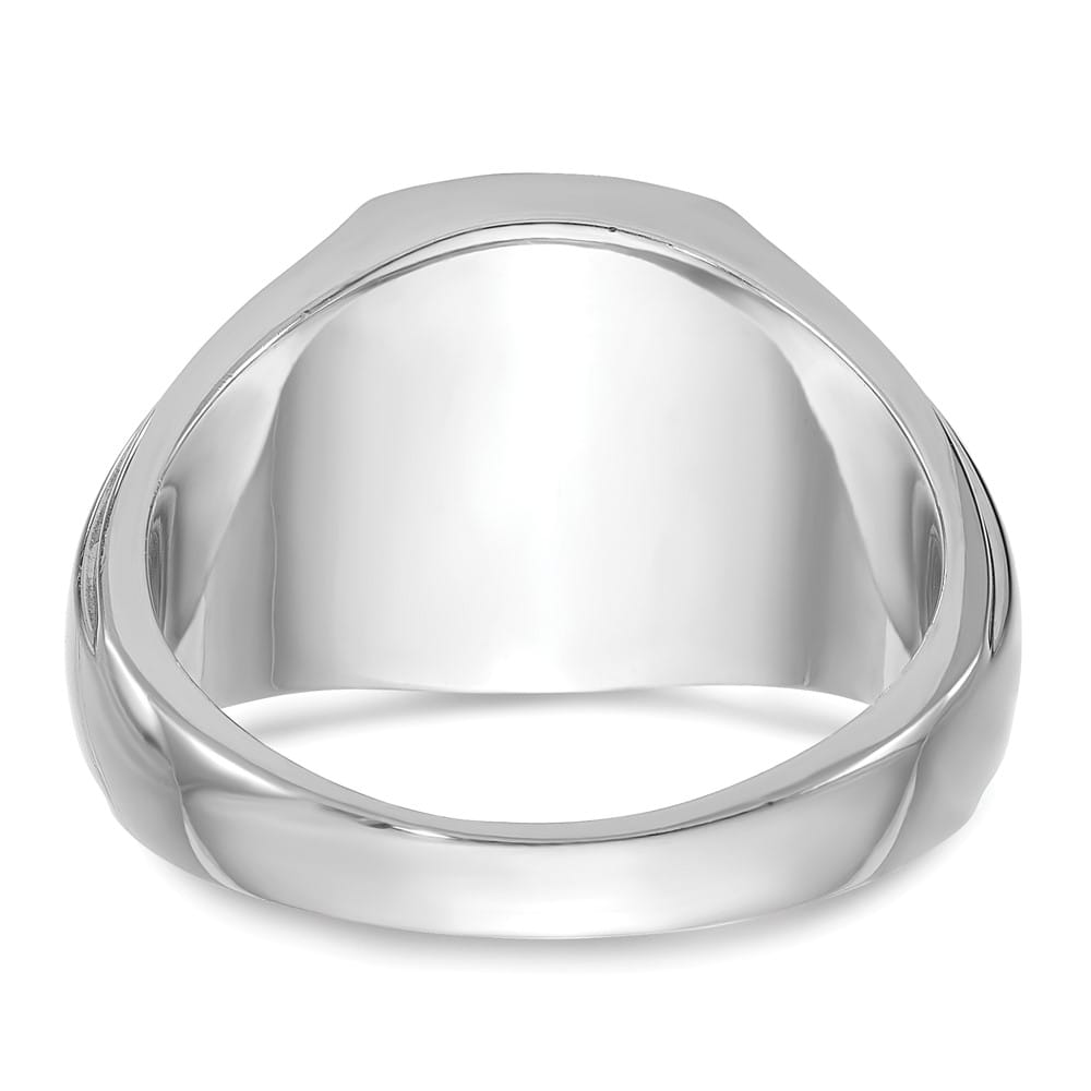 14k White Gold 20.45 g IB Goodman Cushion Onyx Diamond Men's Ring
