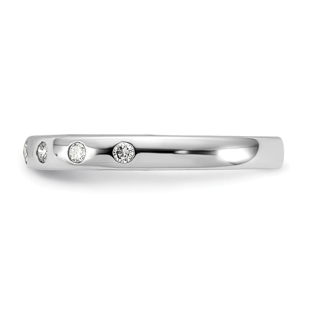 14k White Gold 2mm 7-stone 1/6 Carat Diamond Band