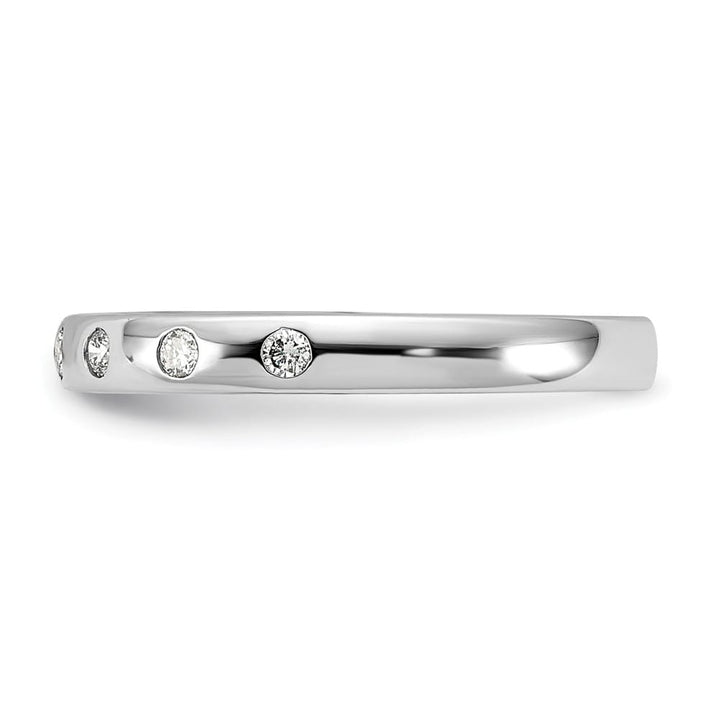 14k White Gold 2mm 7-stone 1/6 Carat Diamond Band