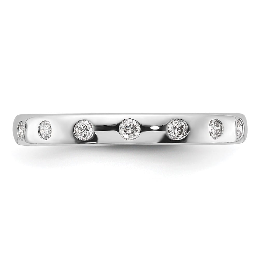 14k White Gold 2mm 7-stone 1/6 Carat Diamond Band