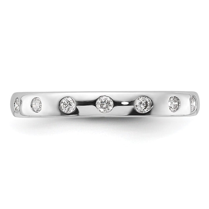 14k White Gold 2mm 7-stone 1/6 Carat Diamond Band