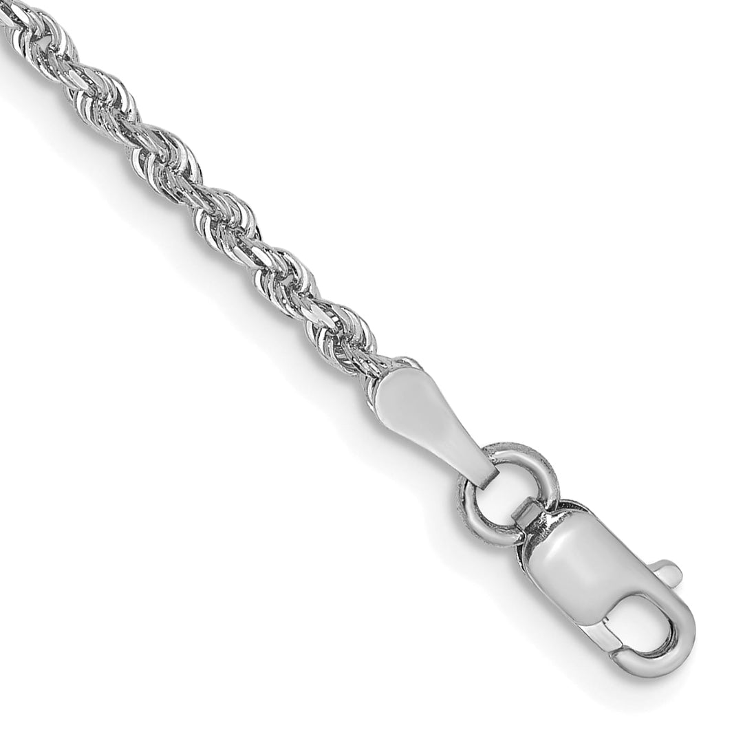 14K White Gold 2mm D.C. Quadruple Rope Lobster Clasp Anklet 10 Inch