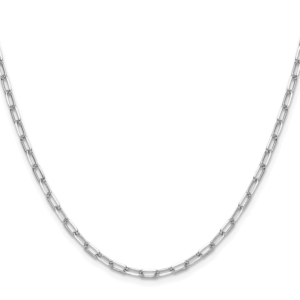 14K White Gold 3.0mm Solid Beveled Paperclip Chain 26 Inch