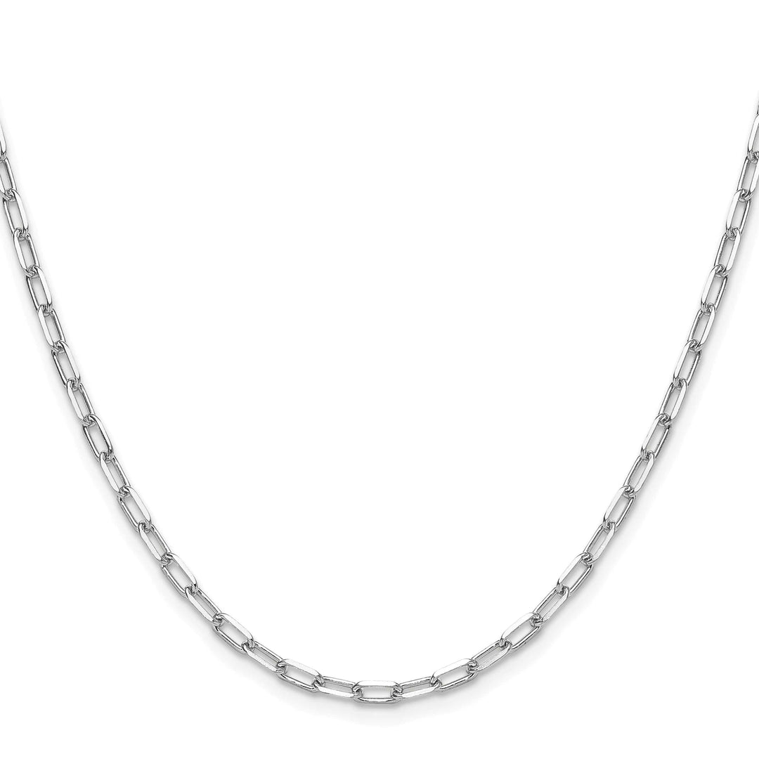 14K White Gold 3.0mm Solid Beveled Paperclip Chain 26 Inch