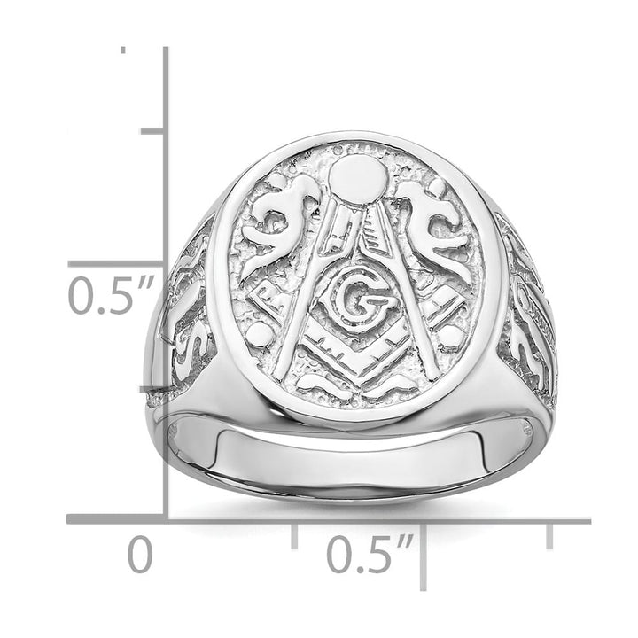 14k White Gold 3.15 mm IB Goodman (No Enamel) Masonic Men's Ring