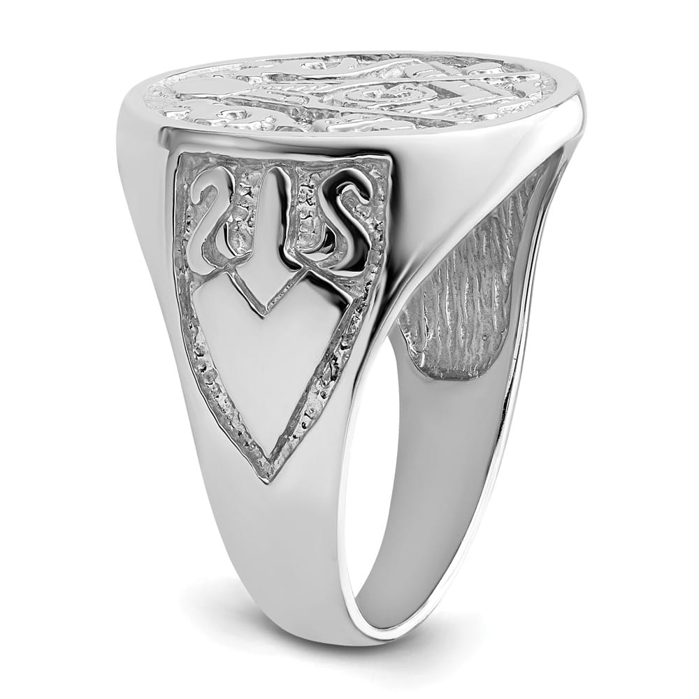 14k White Gold 3.15 mm IB Goodman (No Enamel) Masonic Men's Ring