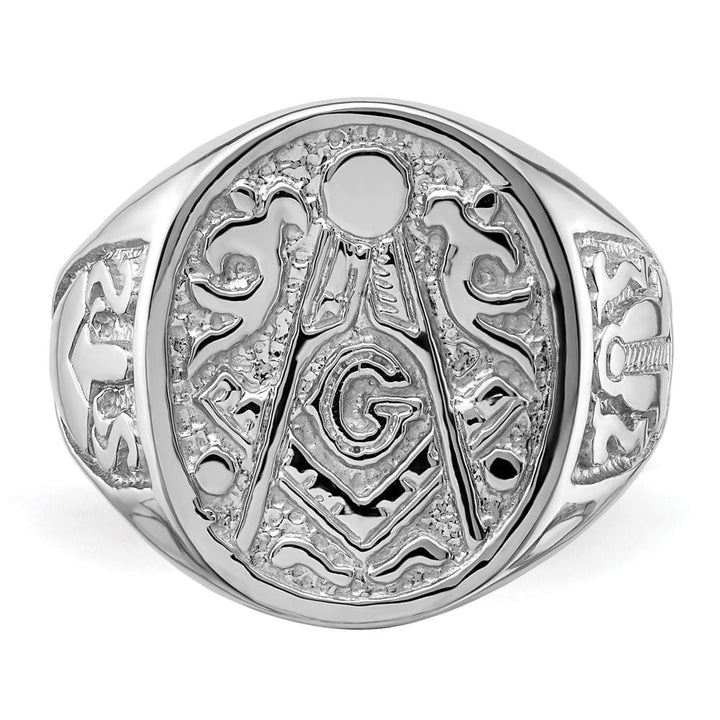 14k White Gold 3.15 mm IB Goodman (No Enamel) Masonic Men's Ring