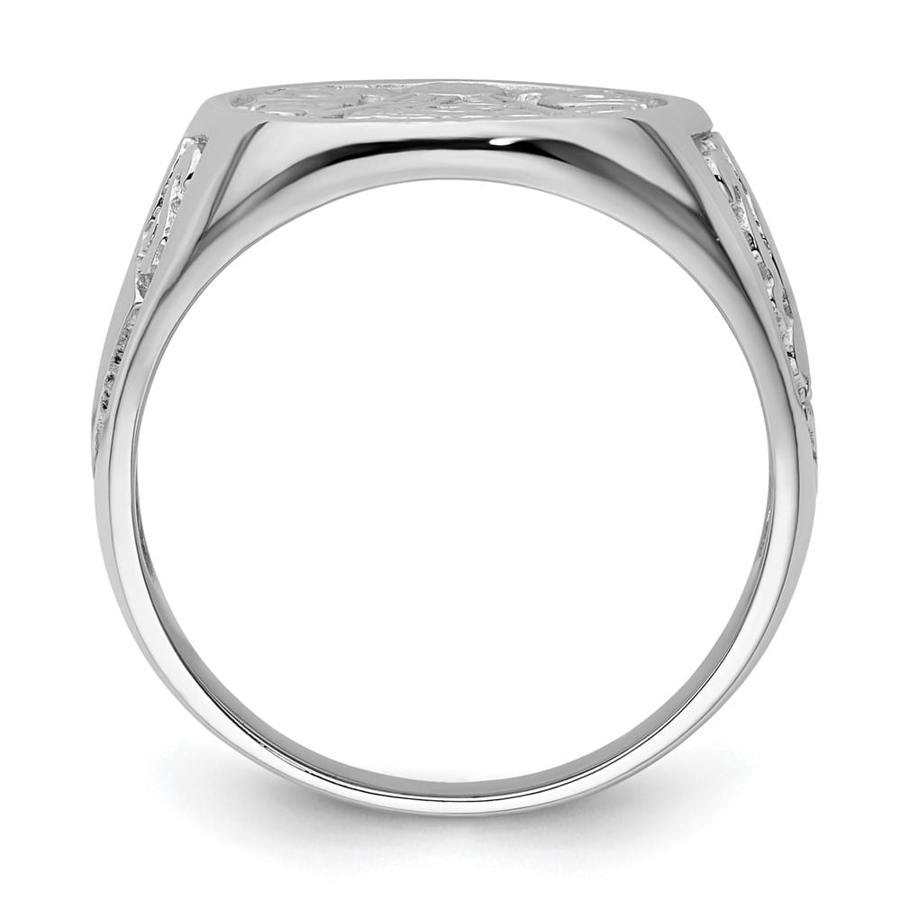 14k White Gold 3.15 mm IB Goodman (No Enamel) Masonic Men's Ring