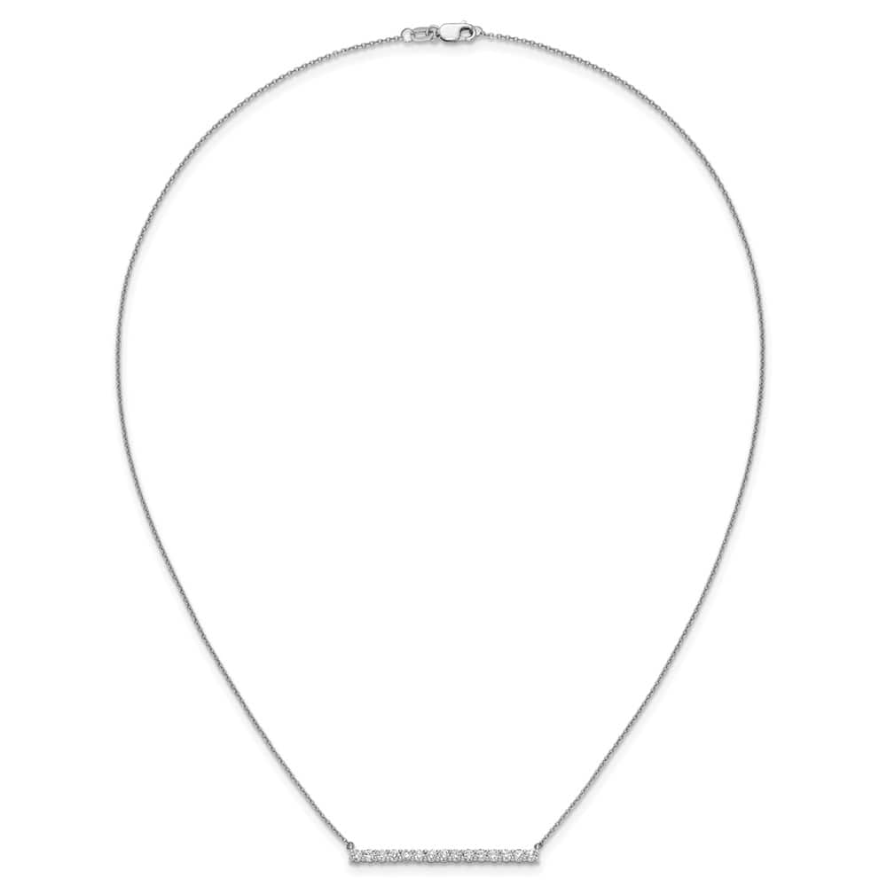 14K White Gold 3/4 carat Diamond Bar 18 inch Necklace