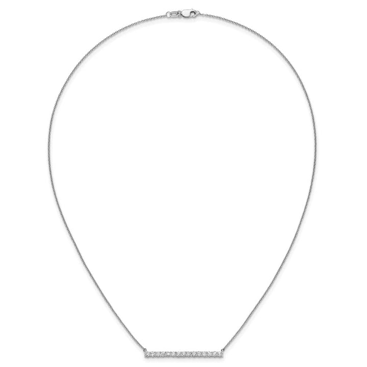 14K White Gold 3/4 carat Diamond Bar 18 inch Necklace