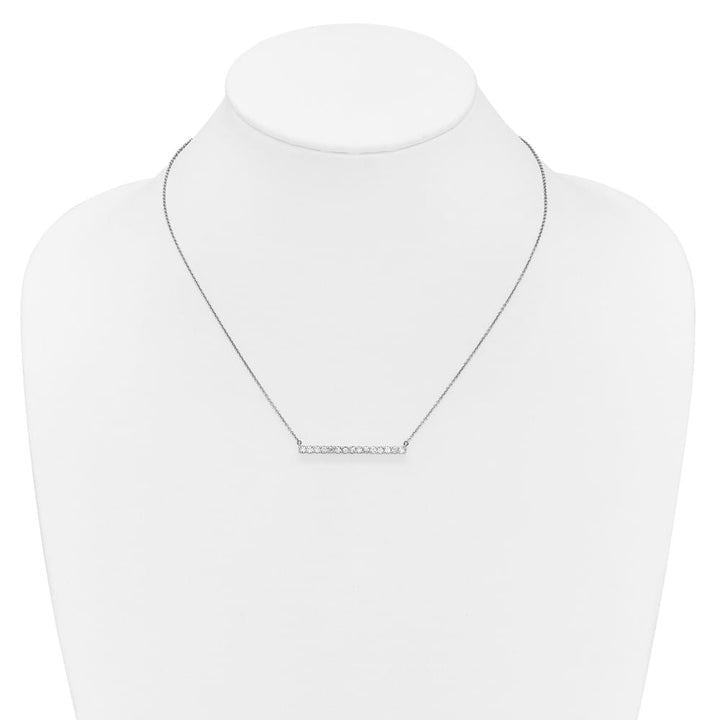 14K White Gold 3/4 carat Diamond Bar 18 inch Necklace