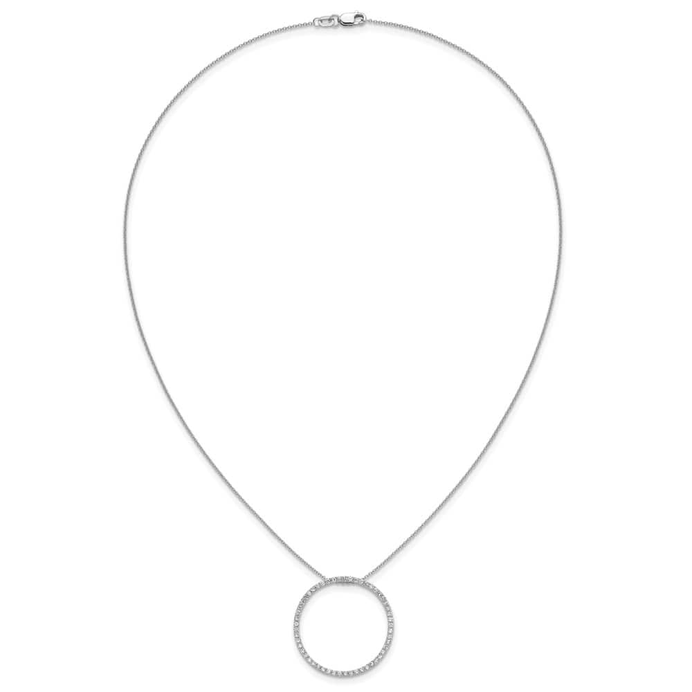 14K White Gold 3/4 carat Diamond Circle 18 inch Necklace