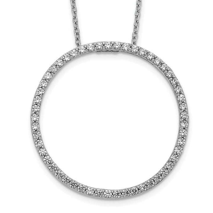 14K White Gold 3/4 carat Diamond Circle 18 inch Necklace
