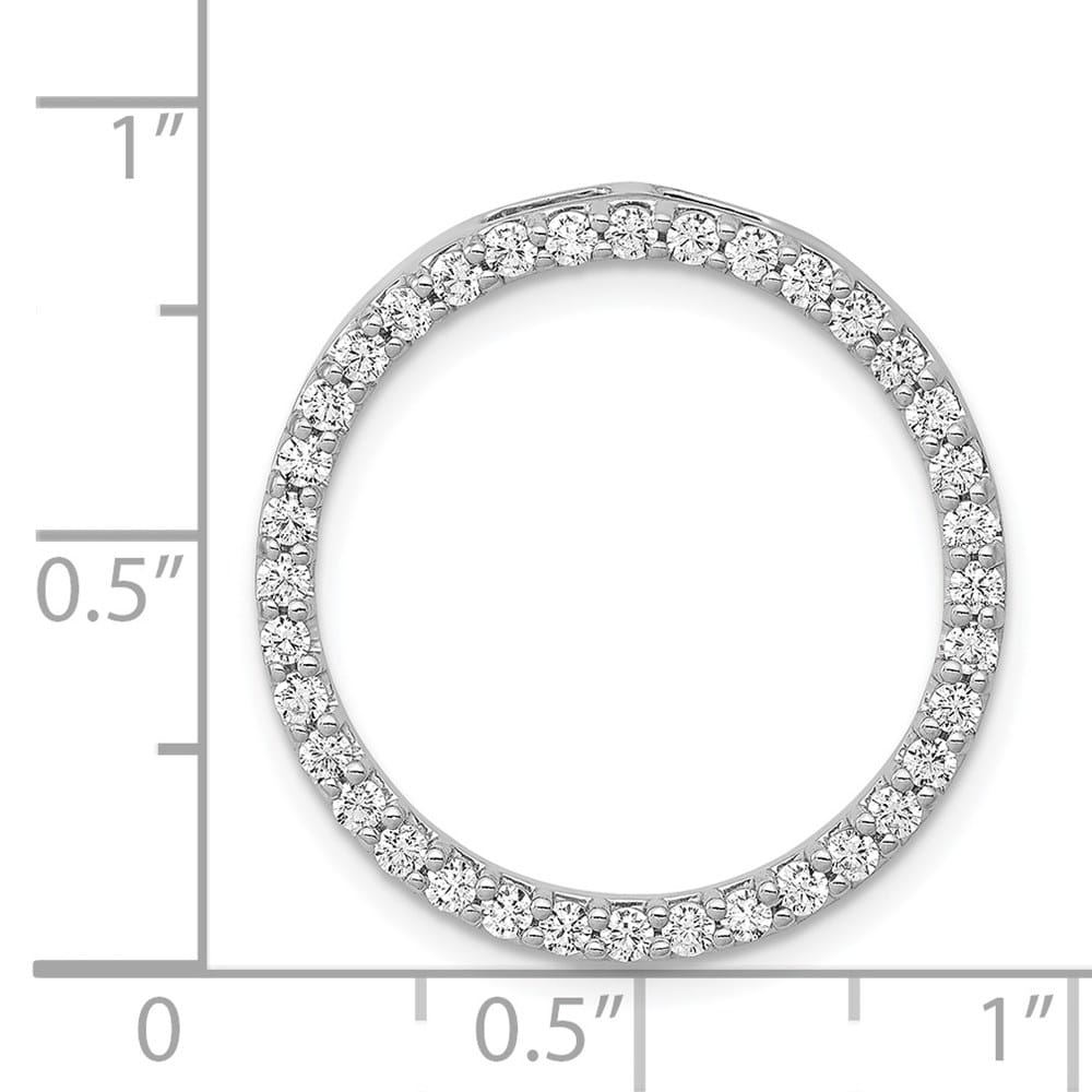 14K White Gold 3/4 Carat Diamond Circle Chain Slide