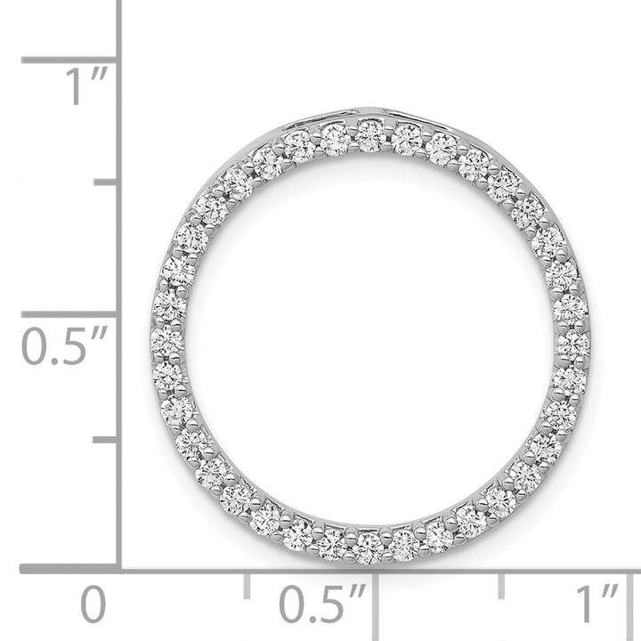 14K White Gold 3/4 Carat Diamond Circle Chain Slide