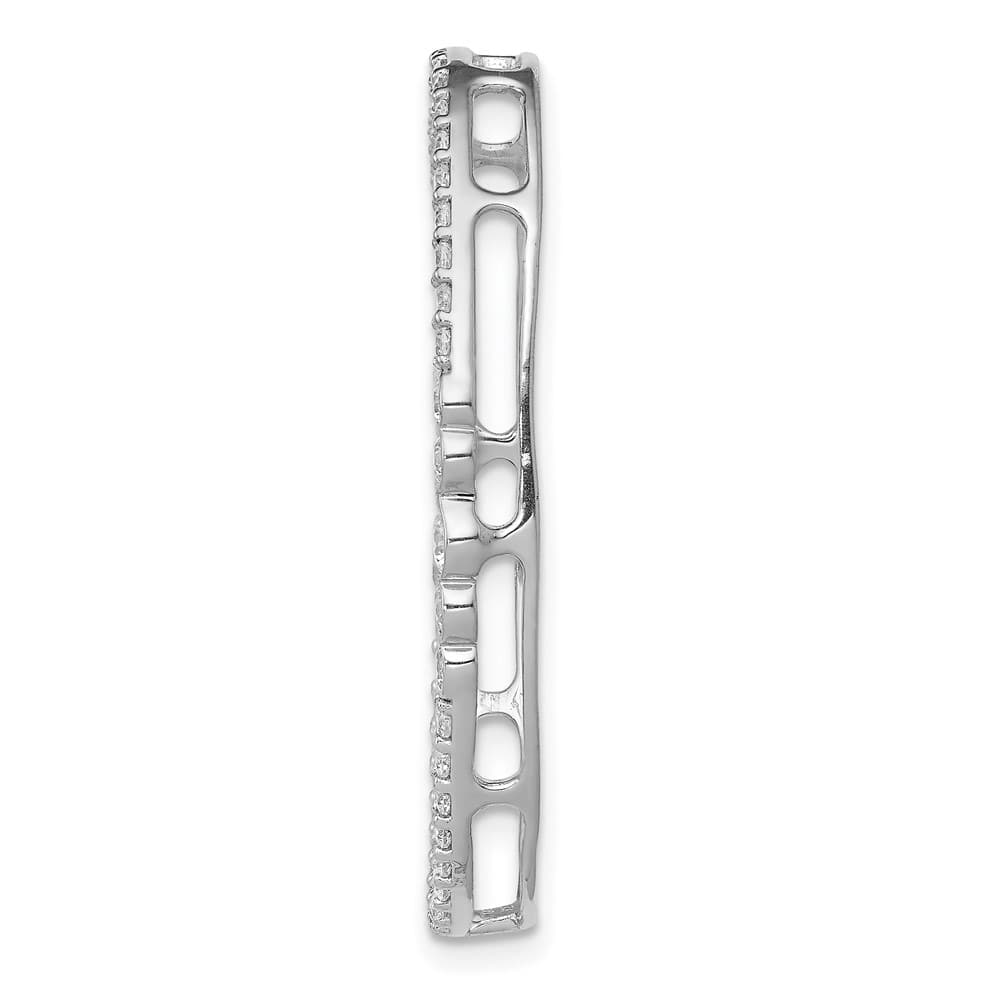14K White Gold 3/4 Carat Diamond Oval Chain Slide