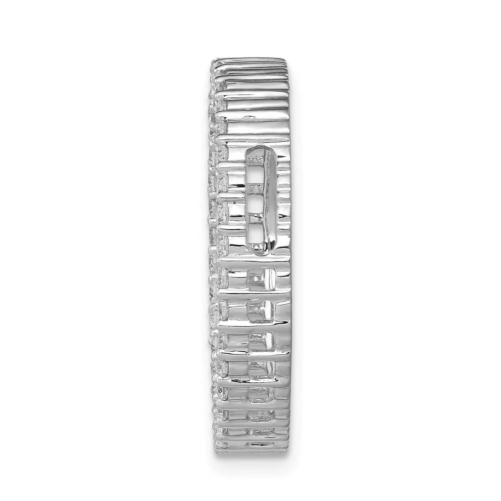 14K White Gold 3/4 carat Lab Grown Diamond Circle Slide Pendant, Large