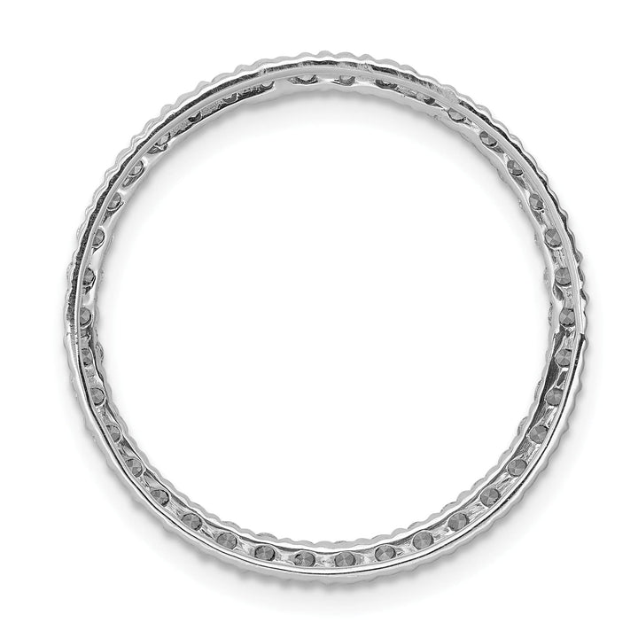 14K White Gold 3/4 carat Lab Grown Diamond Circle Slide Pendant, Large
