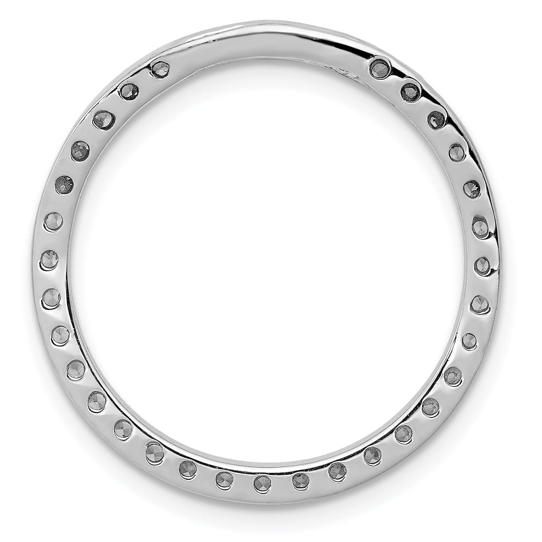 14K White Gold 3/4 carat Lab Grown Diamond Circle Slide Pendant, Small