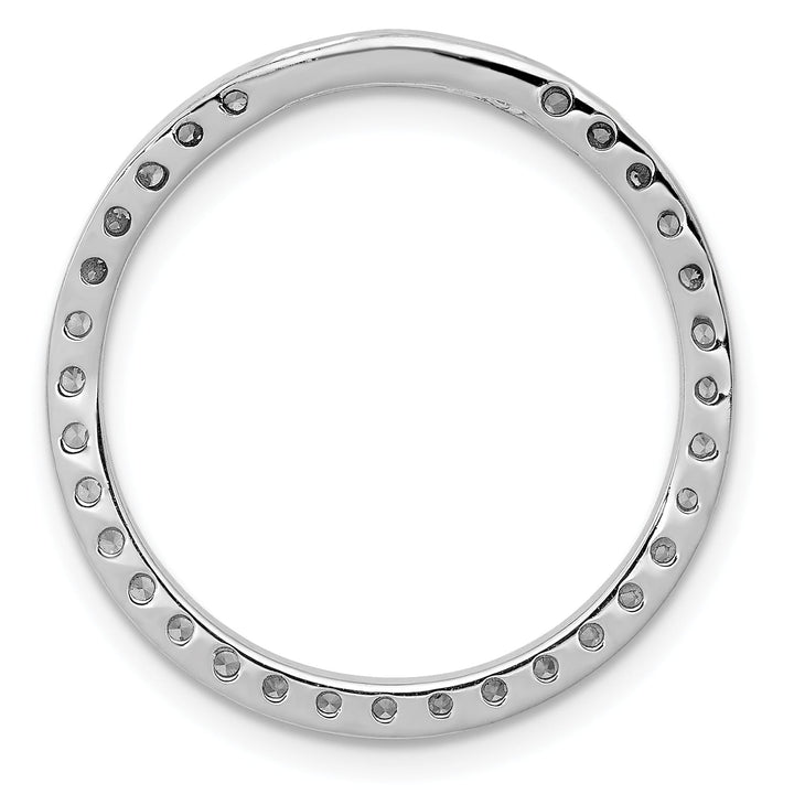 14K White Gold 3/4 carat Lab Grown Diamond Circle Slide Pendant, Small