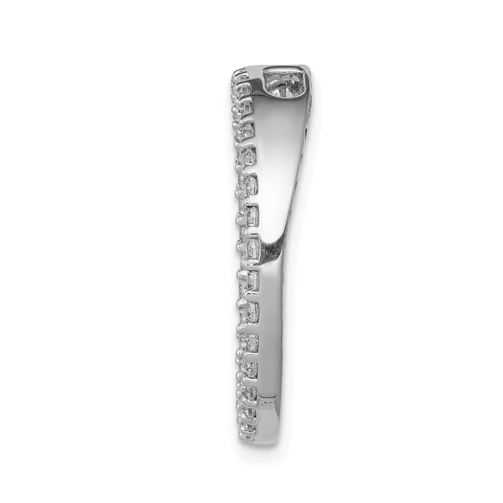 14K White Gold 3/4 carat Lab Grown Diamond Circle Slide Pendant, Small
