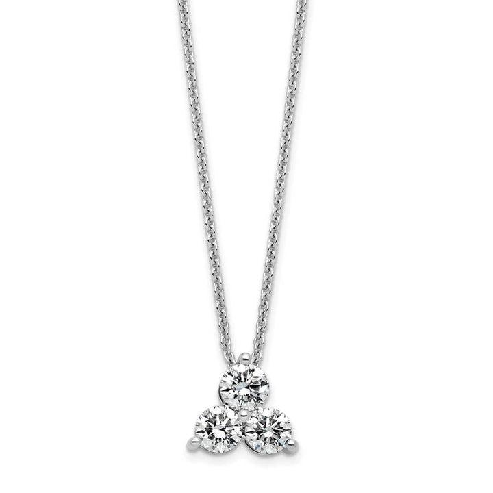 14K White Gold 3/4 carat Lab Grown Diamond Cluster 18 inch Necklace