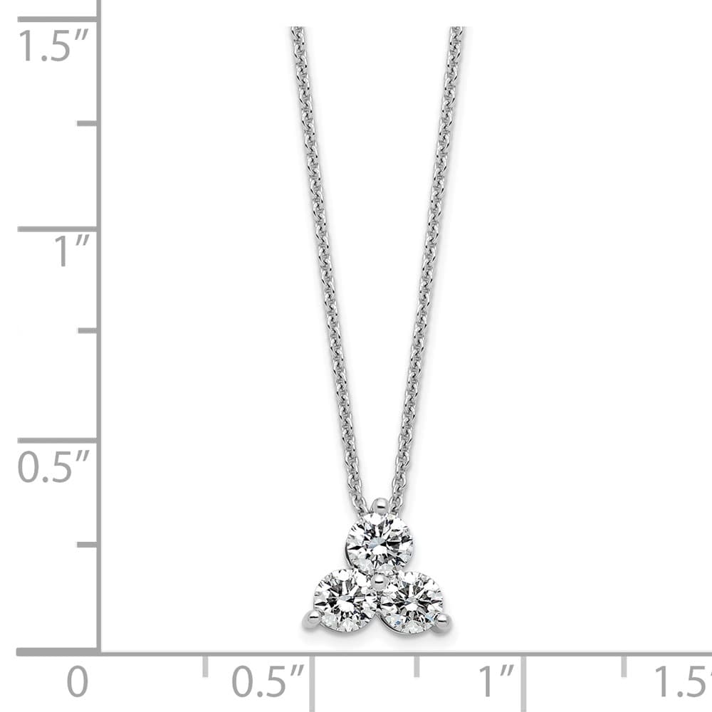 14K White Gold 3/4 carat Lab Grown Diamond Cluster 18 inch Necklace