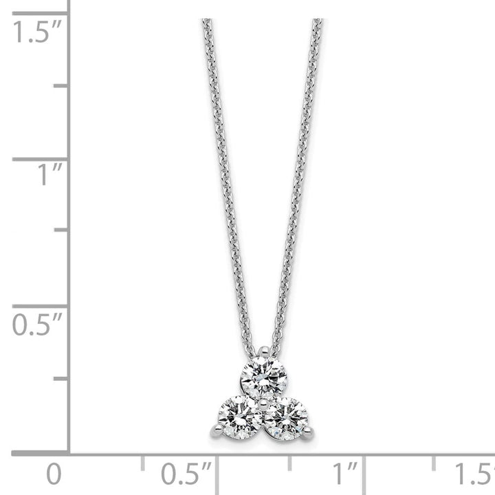 14K White Gold 3/4 carat Lab Grown Diamond Cluster 18 inch Necklace