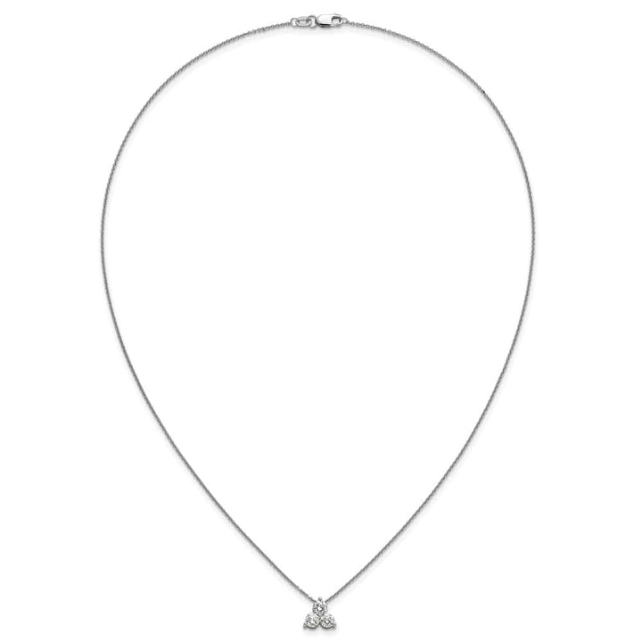 14K White Gold 3/4 carat Lab Grown Diamond Cluster 18 inch Necklace
